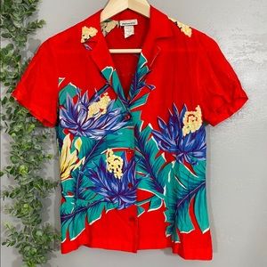 Vintage present co Hawaiian print button down